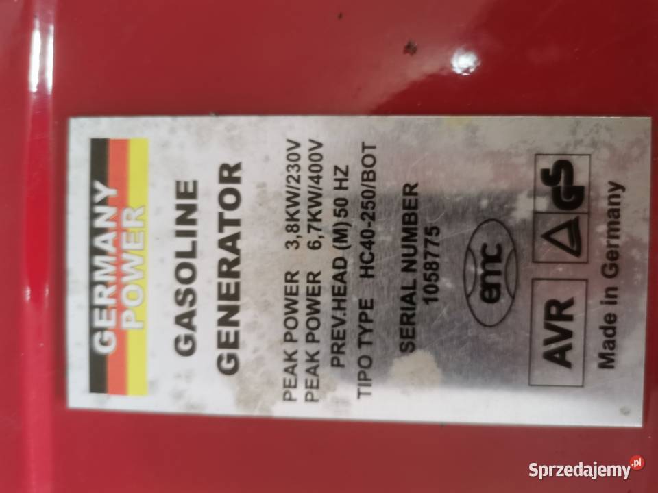 Agregat prądotwórczy forsthof frf 576 małopolskie Proszowice