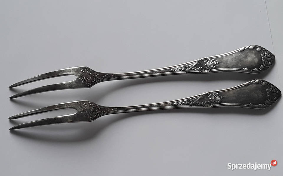 Posrebrzane widelce serwingowe do wędlin mięs 2 Dąbrowa Górnicza sprzedam