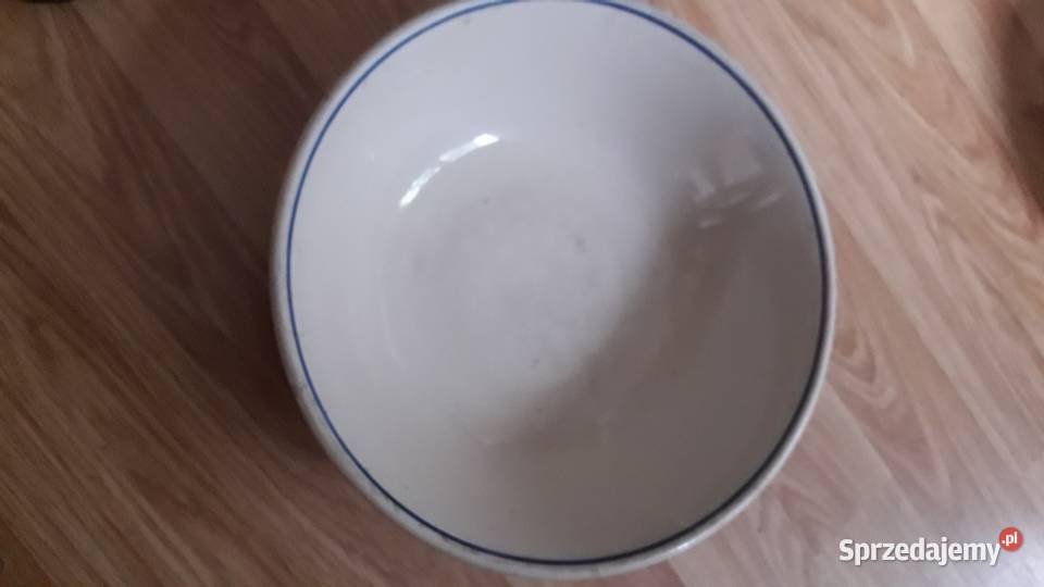 054 Miska z niebieskim paskiem sygnowana Bydgoszcz