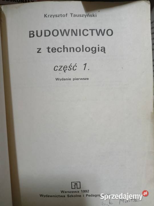 Budownictwo z technologią Tauszyński pierwsze wydanie książk