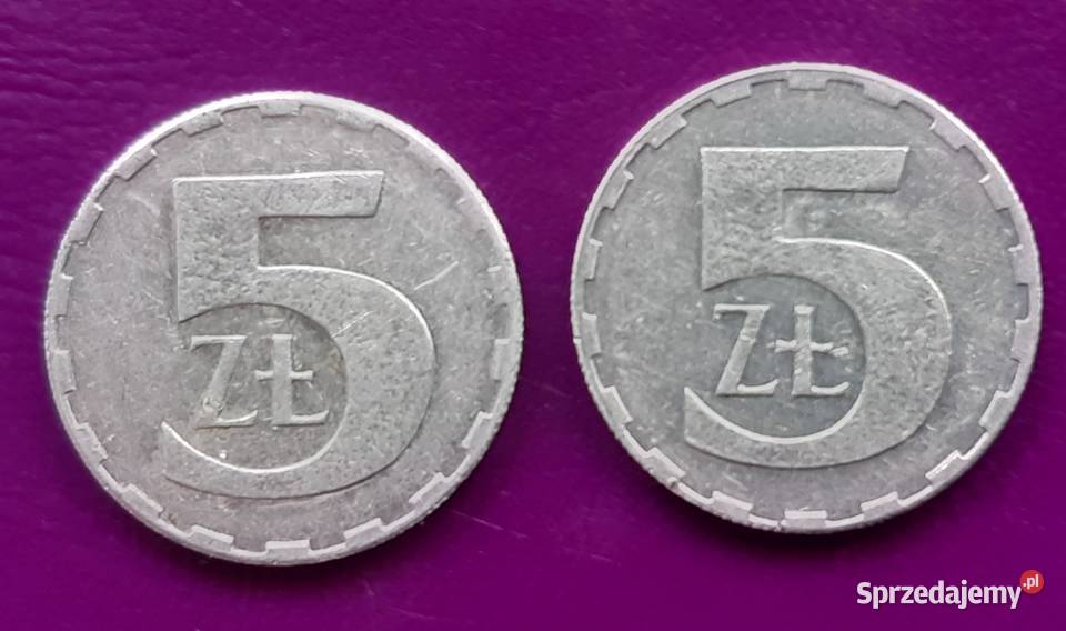 2 Monety PRL 5 ZŁOTYCH 19891990 Piękne Oryginały Pruszków
