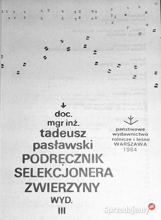 Podręcznik selekcjonera zwierzyny Tadeusz Pozostałe Chełm sprzedam