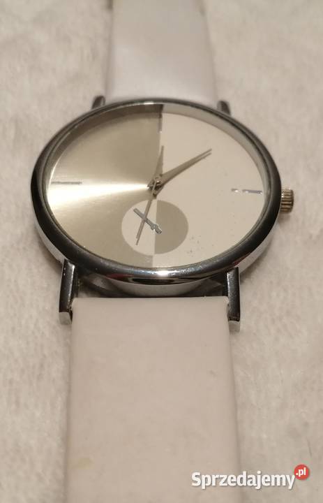 Zegarek damski biały srebrny bez cyfr 39mm 235 Czeladź