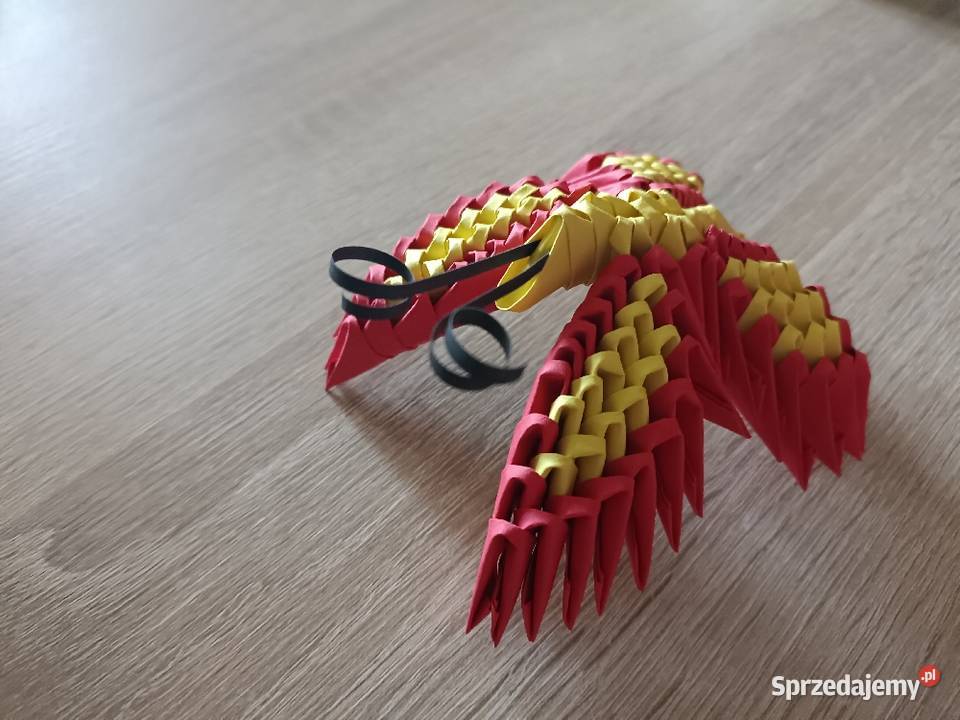 Motyl CzerwonoŻółty Origami Modułowe 3D
