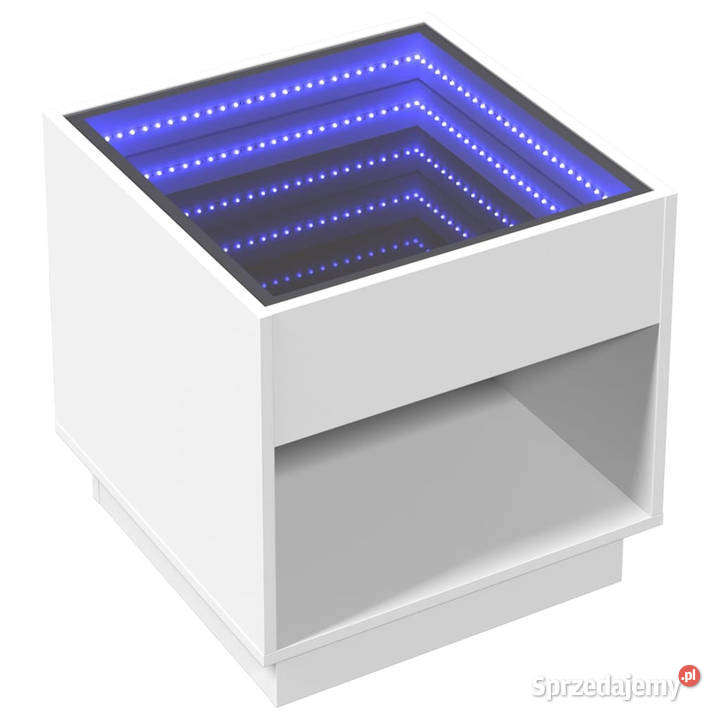 Stolik nocny z LED Infinity biały 50x50x50 Warszawa