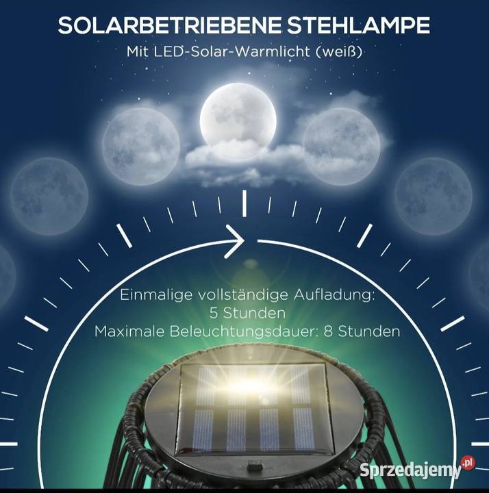 Lampa ogrodowa zasilana energią słoneczną podlaskie Łomża