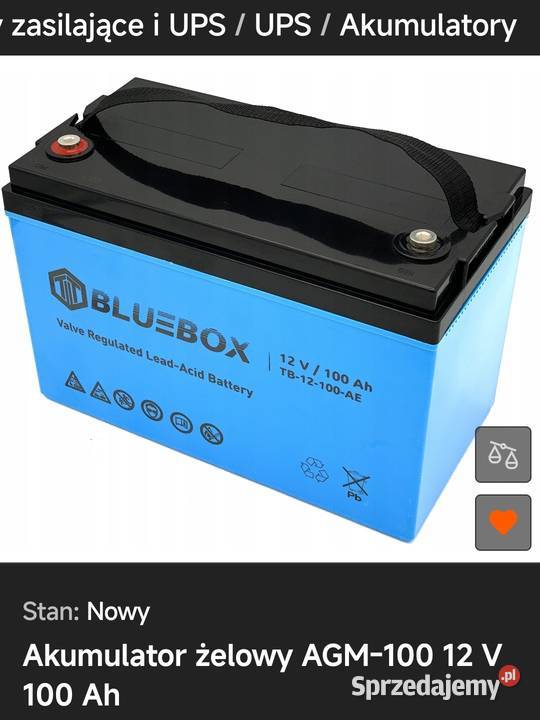 Akumulatory agm 100 ah sprawne ups Wyrzysk Skarbowy