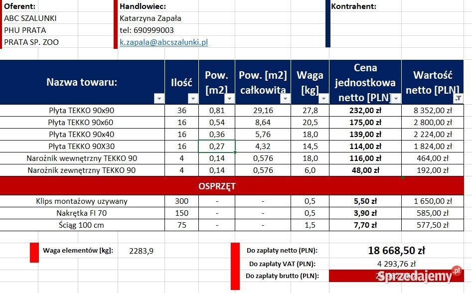 NOWE CENY zestaw szalunków ściennych Kraków
