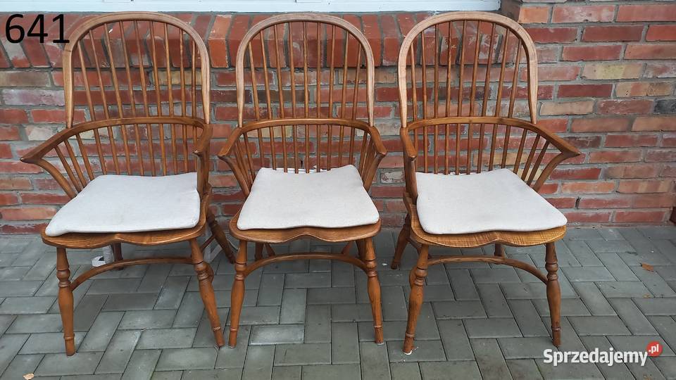 Fotele drewniane 3 sztuki rustykalne 641 Meble zachodniopomorskie sprzedam