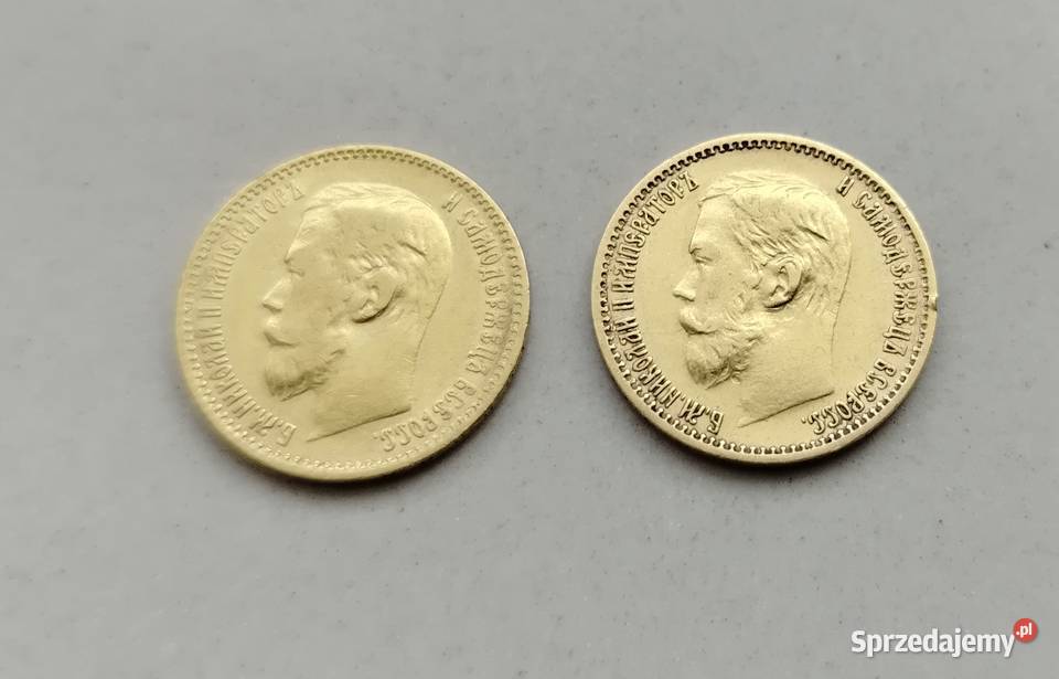 Zlote monety 5 rubli 1898 świnki Numizmatyka Trzebieszów
