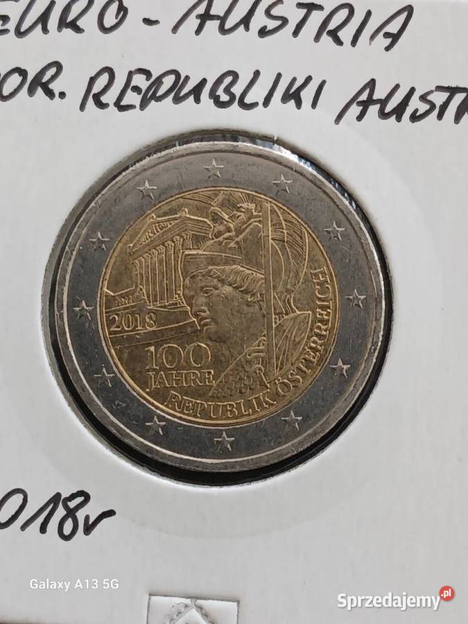 2 Euro Austria 2018 r100 rocznica Republiki Konin