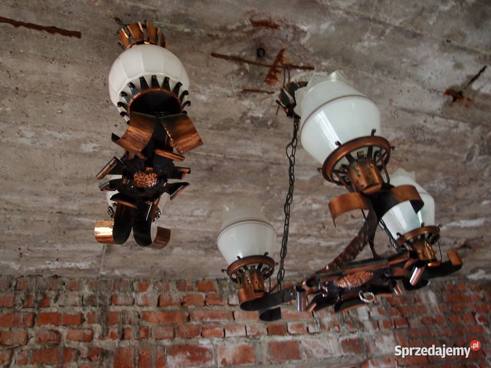 Stylowe Żyrandole kinkiet żyrandol Polam lata 70 Łódź