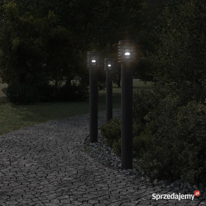 Lampy ogrodowe na słupku 3 czarne 110 stal Warszawa