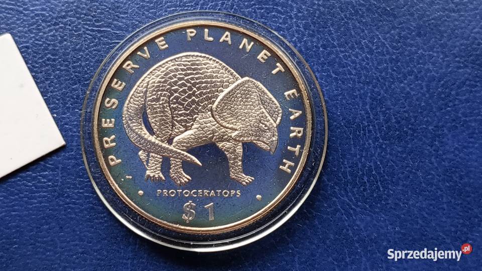 Stare monety 1 dolar 1993 Protoceratops Liberia Numizmatyka Lesko