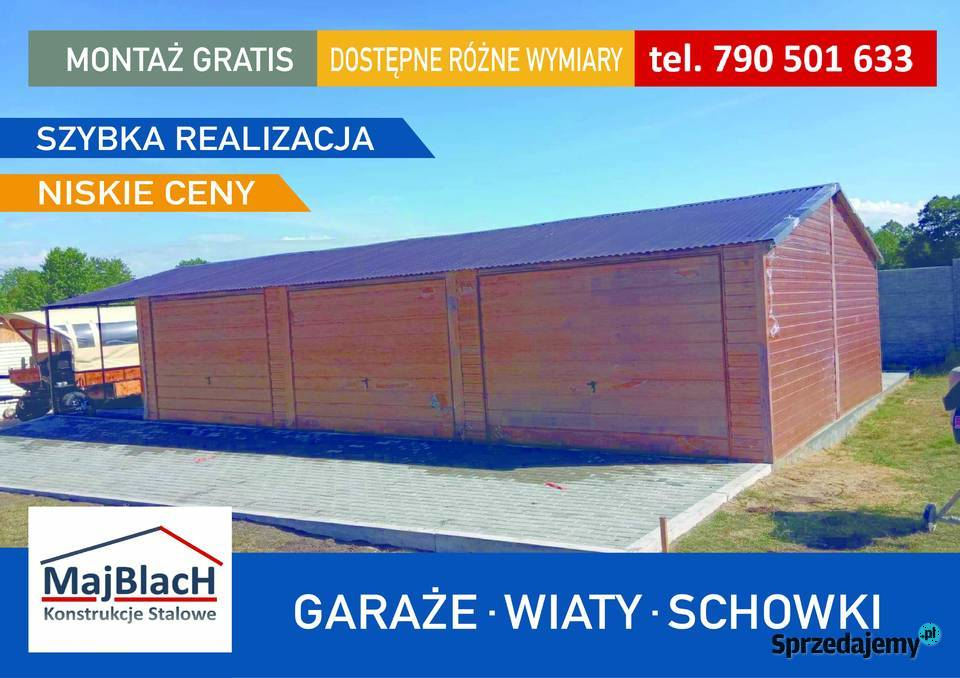 GARAŻ BLASZANY ZŁOTY DĄB bramy garażowe MajBlach Nieruchomości pomorskie Gdynia
