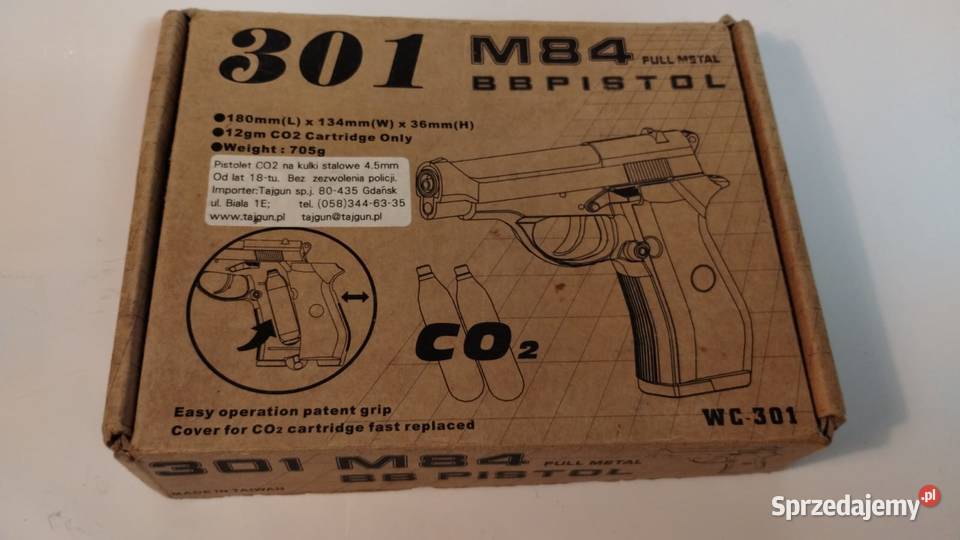 Pistolet na kulki stalowe CO2 replika Beretta Warszawa