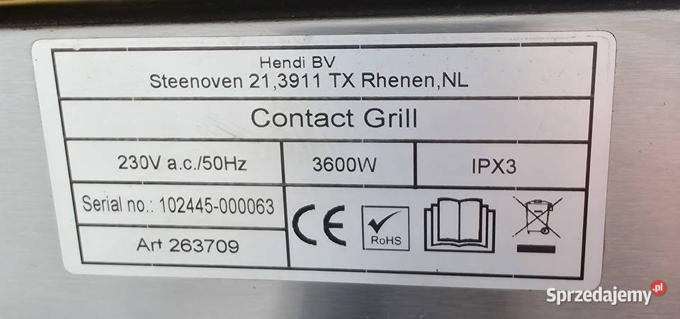Grill kontaktowy podwójny ryflowany 66256 Warszawa