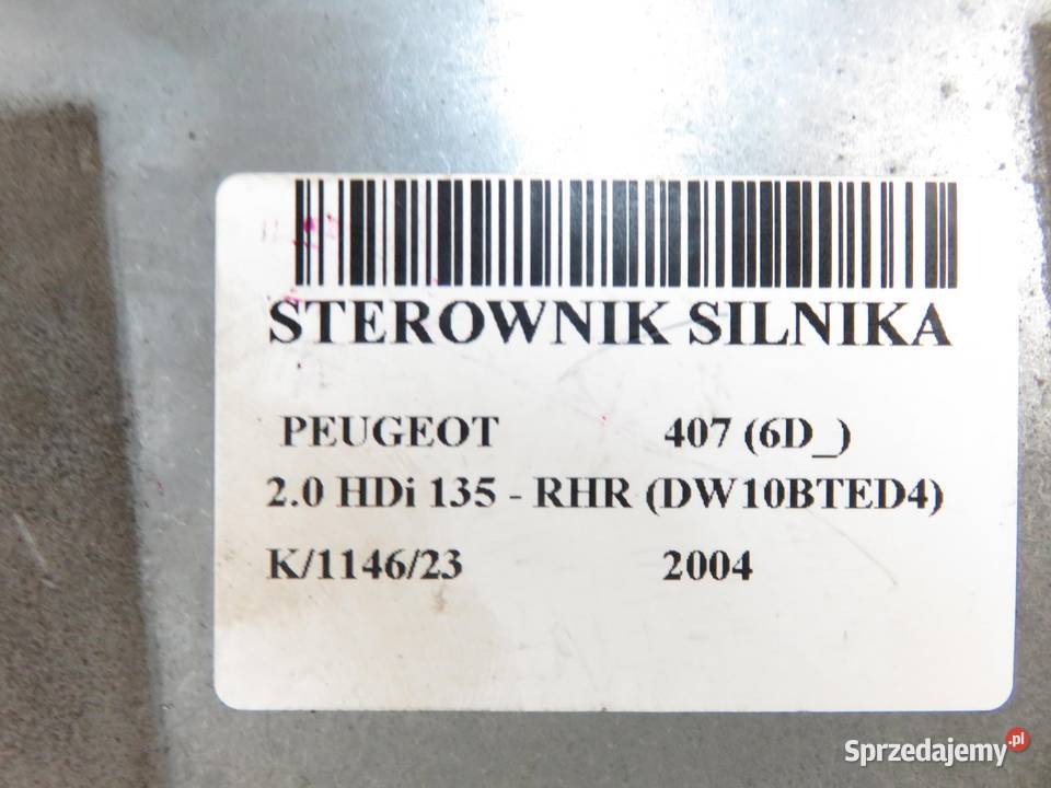 STEROWNIK PEUGEOT 407 20 HDi 9656412980 sprzedam