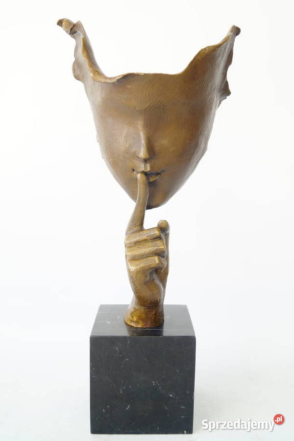 Figura z brązu CISZA maska