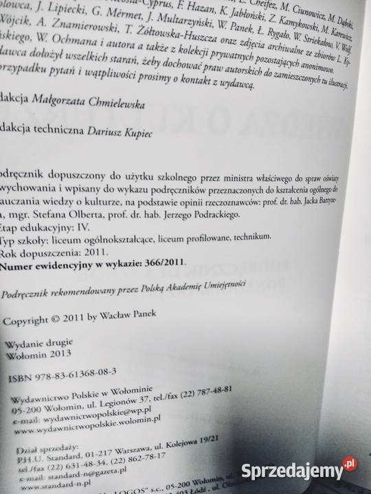 Wiedza o kulturze Panek wydawnictwo Wołomin Warszawa