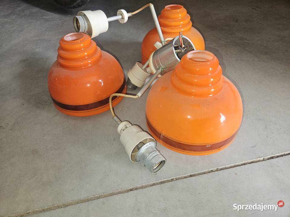 lampa wisząca lata 70 delam polska unikat trzy Żółkiewka-Osada