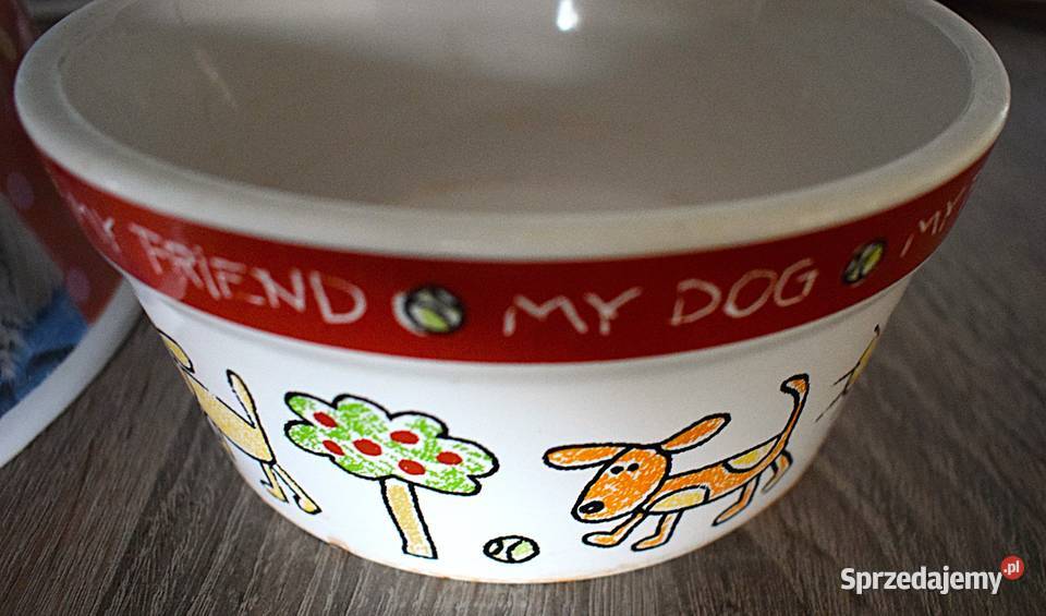 Dwie kolorowe miski pieska