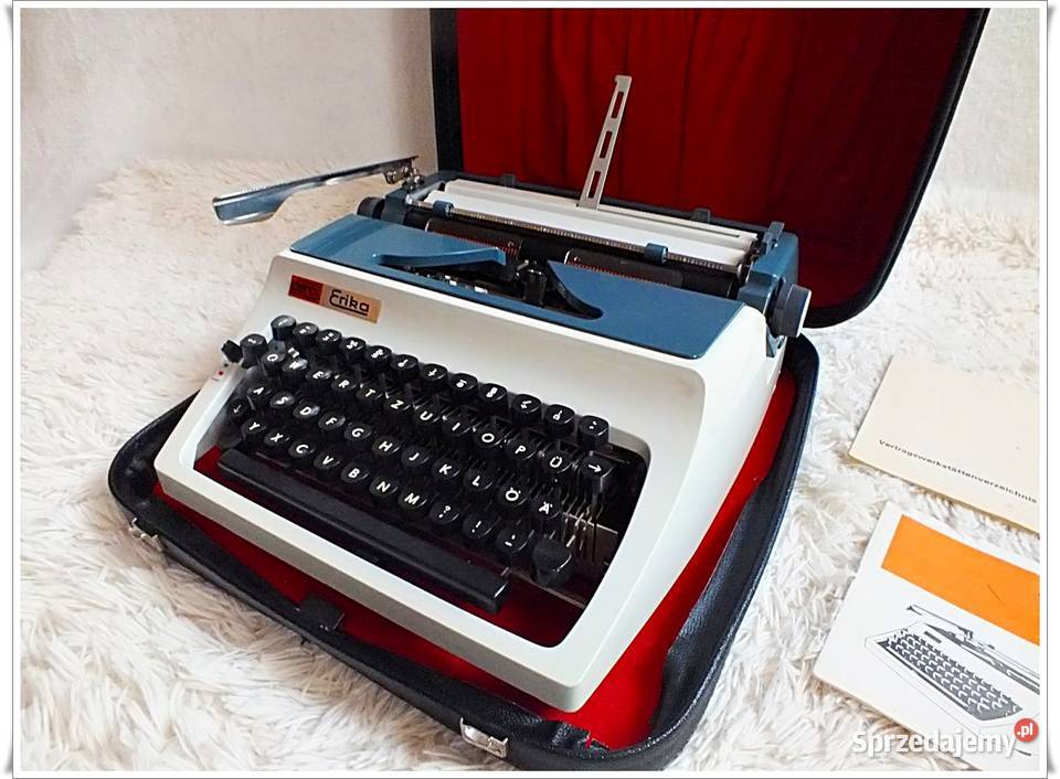 Stara maszyna do pisania Erika 1975 kufer instr Żary