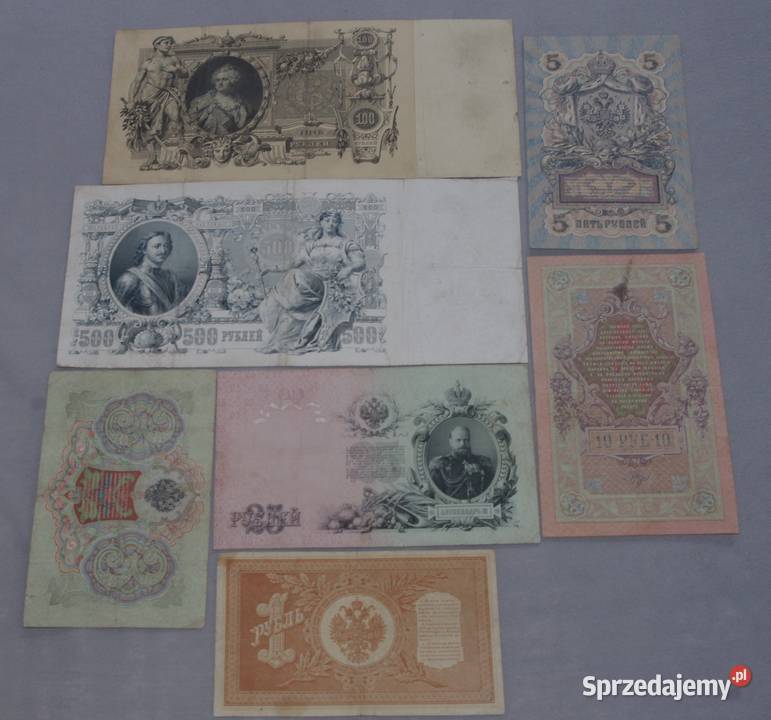 Zestaw banknotów rosyjskich 7 sprzedam