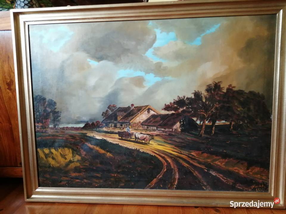 Obraz olejny Przed burzą na wsi Łódź
