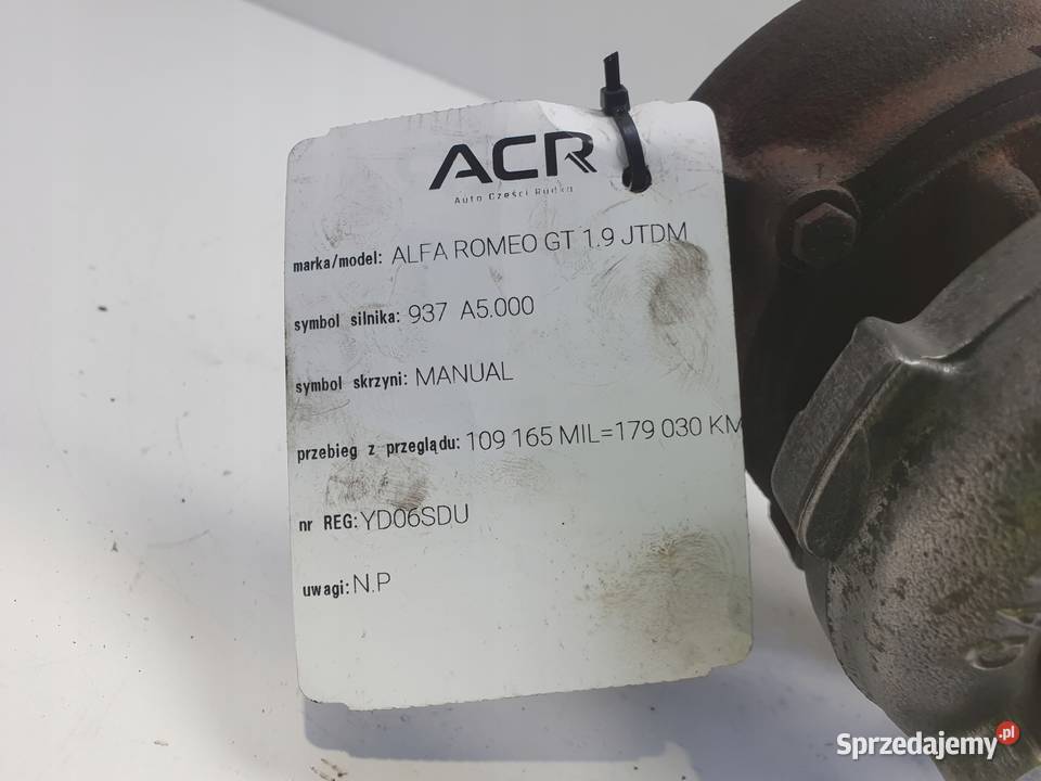 TURBOSPRĘŻARKA Alfa Romeo GT 19 JTD turbo Turbosprężarki Chełm