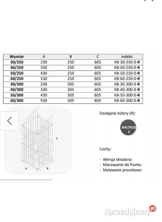 Kosz na bieliznę mocowany do szafki 60250 GRAFIT Radomsko