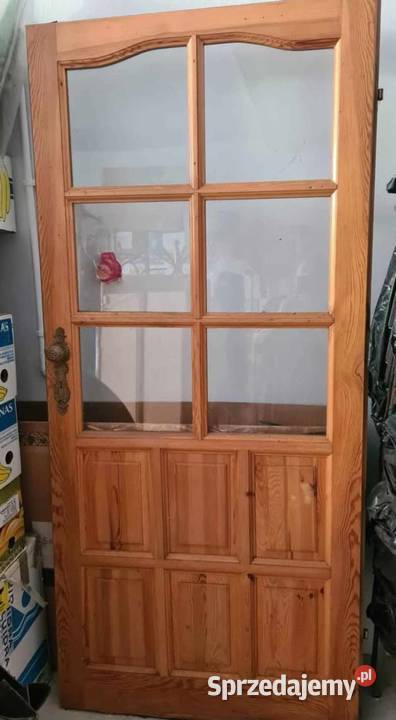 Drzwi drewniane lewe 90 tki z klamką bez Kraków