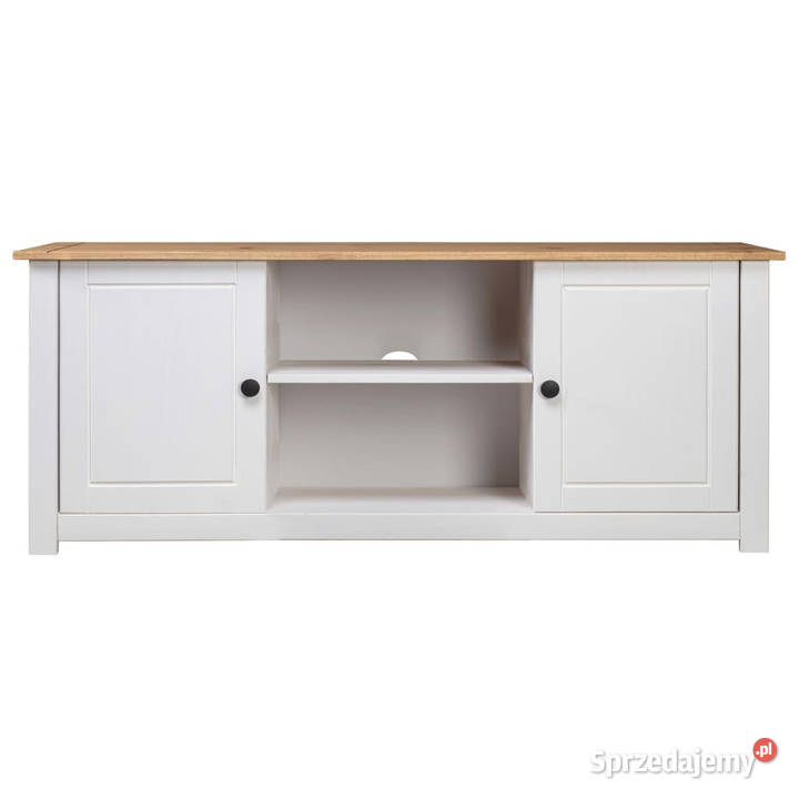 Szafka pod TV biała 120x40x50 lita sosna seria mazowieckie