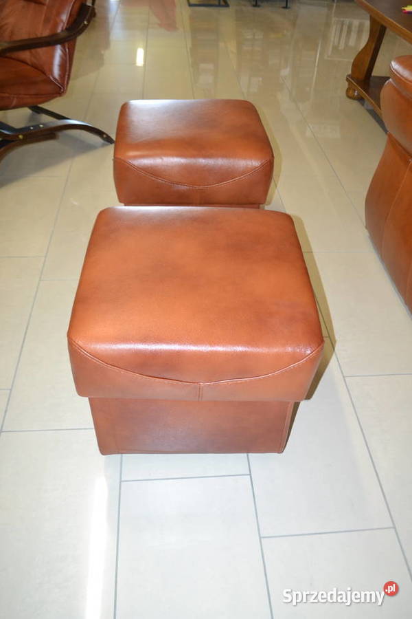 Skórzana pufa otwierana Skórzane pufy z 45cm Kędzierzyn-Koźle