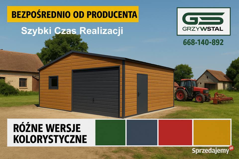 Garaż ZŁOTY DĄB Wiata na Maszyny Magazyn blacha Sprzedaż Limanowa