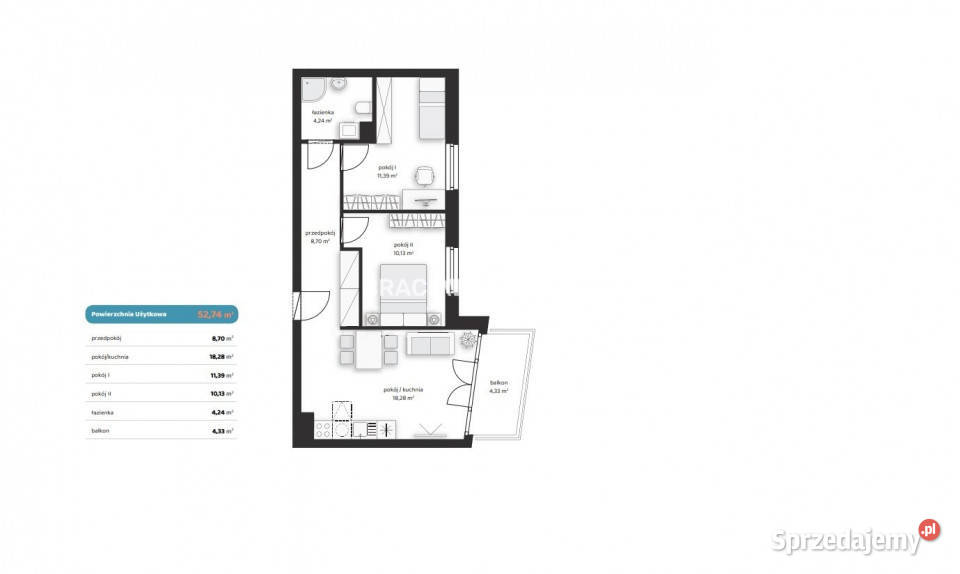 Do sprzedaży mieszkanie Kraków 5274m2 3pok