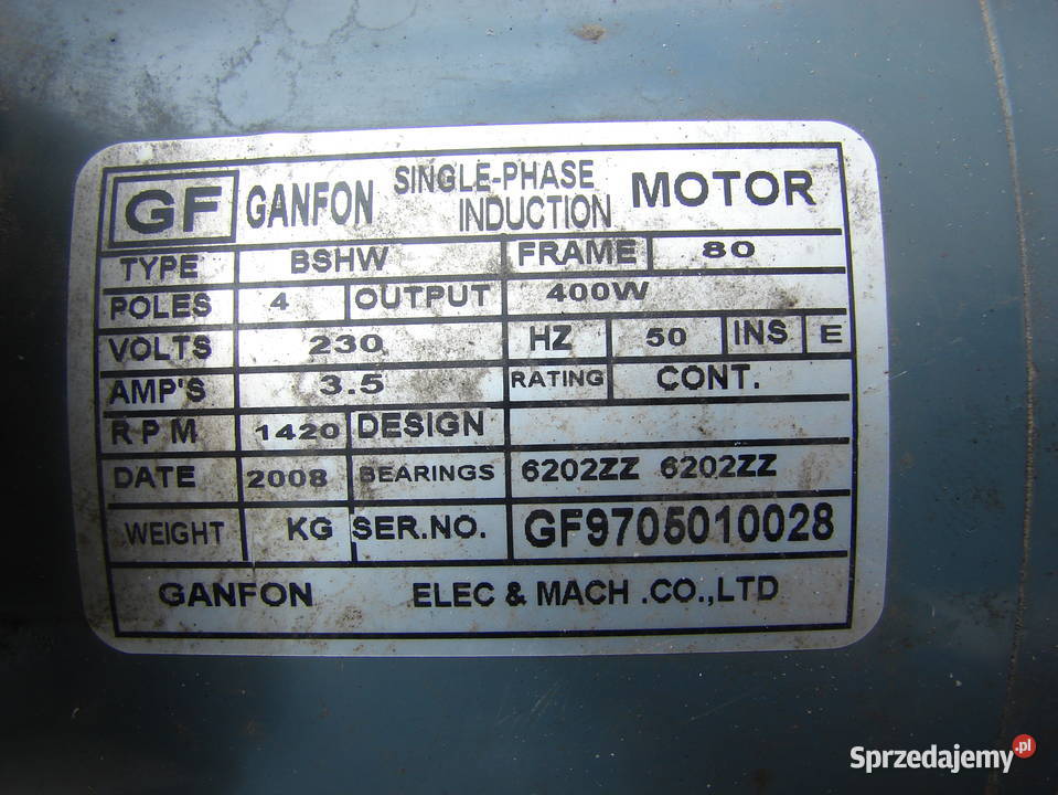 Przekładnia ślimakowa 501 silnik 400wat 230V pomorskie Starogard Gdański