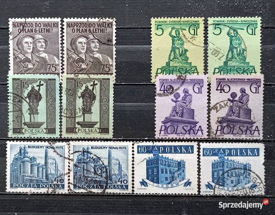 Znaczki polskie 1951 1952 1953 1955 1956 1957 Leźnica Wielka-Osiedle sprzedam