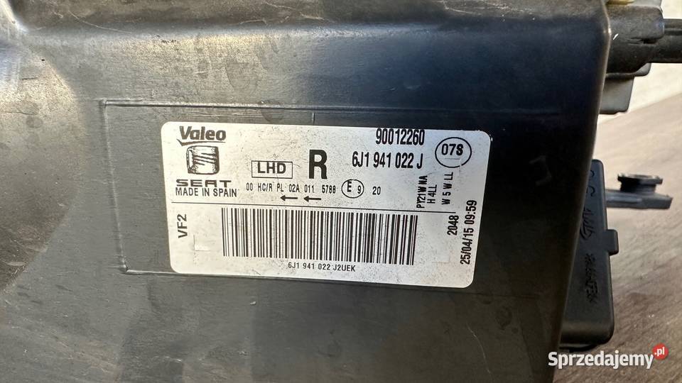 SEAT IBIZA V LAMPA PRZEDNIA PRAWA EUROPA Lampy przednie lubuskie Gorzów Wielkopolski