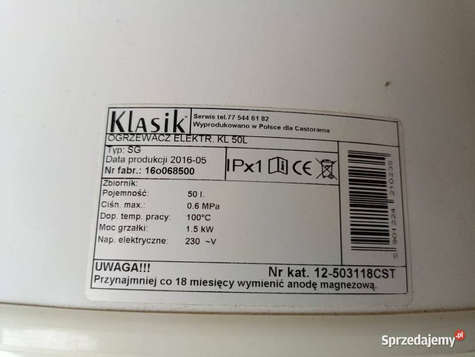 Boiler 50 l moc grzewcza 15 KW Bolechowice