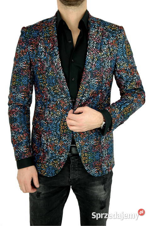 GIOVANNI PERA Marynarka Męska D804 kolorowa Odzież codzienna