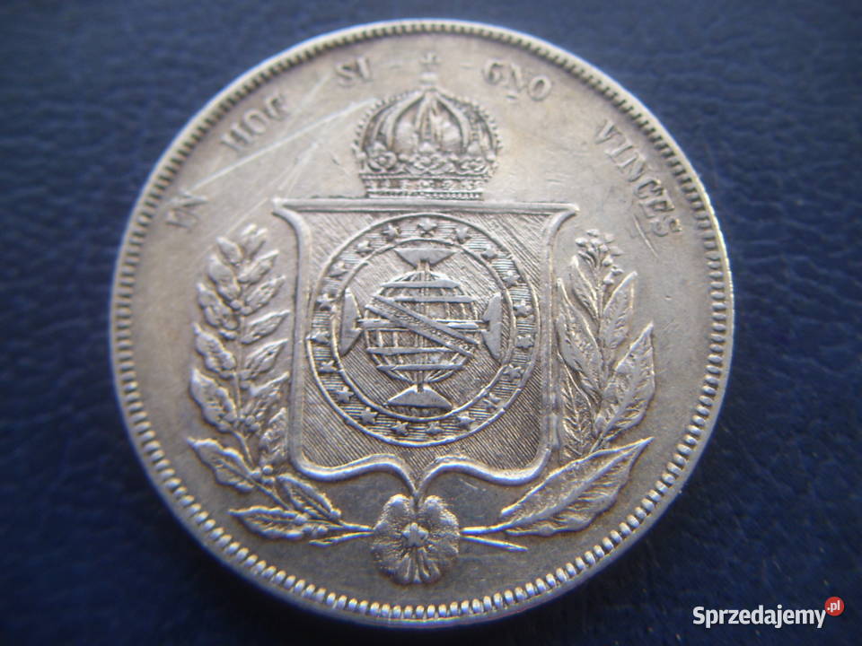 Stare monety 1000 realów 1860 Brazylia srebro podkarpackie Lesko