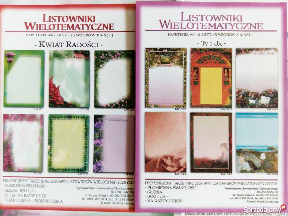 Listowniki tematyczne w formacie A4 mazowieckie Warszawa