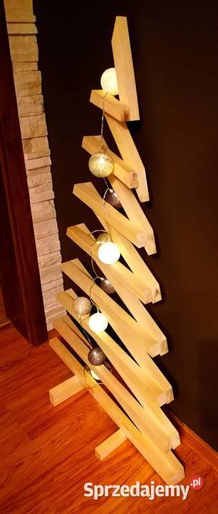 Świąteczna choinka drewniana dekoracja ozdoba Radków