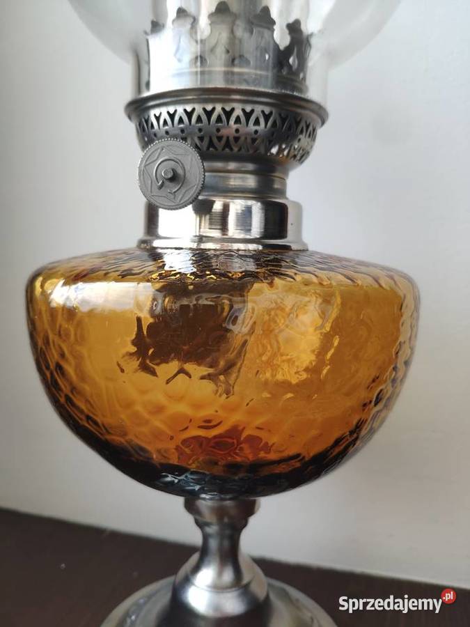 Stara francuska cynkalowa szklana lampa naftowa małopolskie Kraków sprzedam