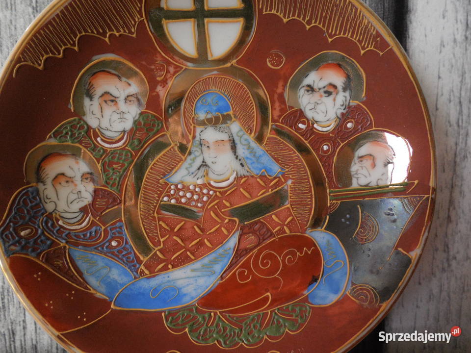 Porcelanowy talerzykpodstawek ręcznie dekorowany Raszków