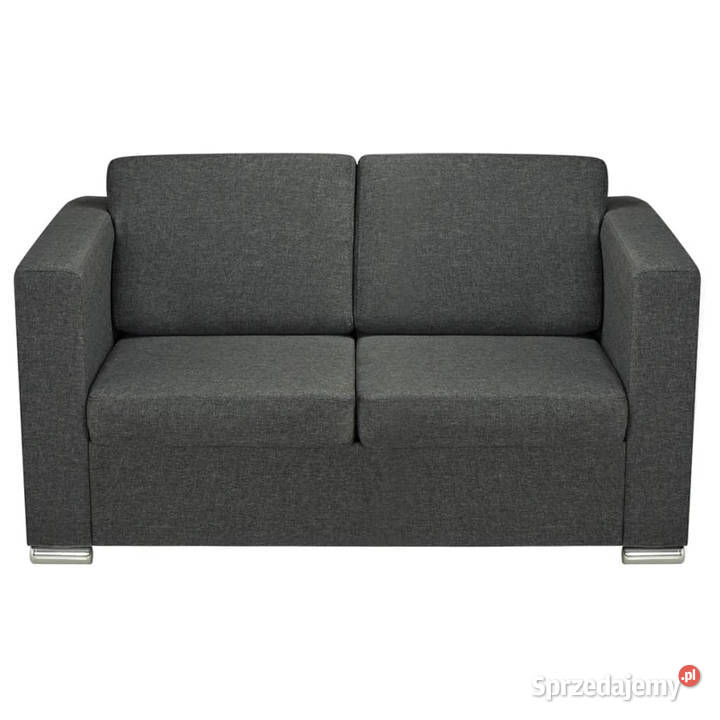 2 osobowa sofa tapicerowana ciemnoszara WM243583 Warszawa