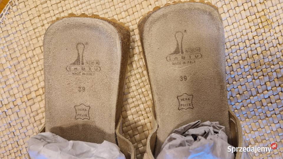 Damskie buty klapki zamszowe 39 włoskie Inblu skóra Sandały i klapki Lublin
