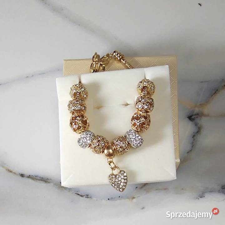 Piękna bransoletka ze stali szlachetnej Pandora pozłacane Zgierz