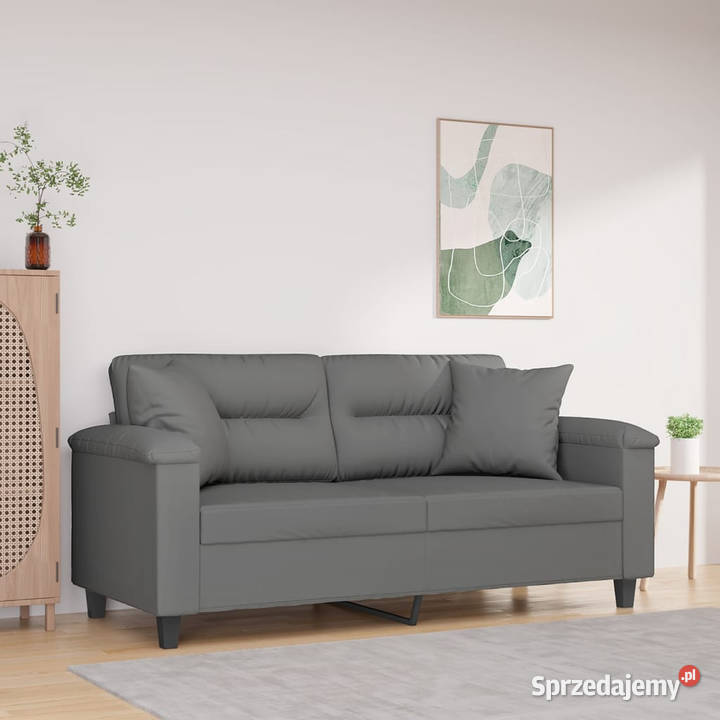 2osobowa sofa z poduszkami ciemnoszara 140 Warszawa